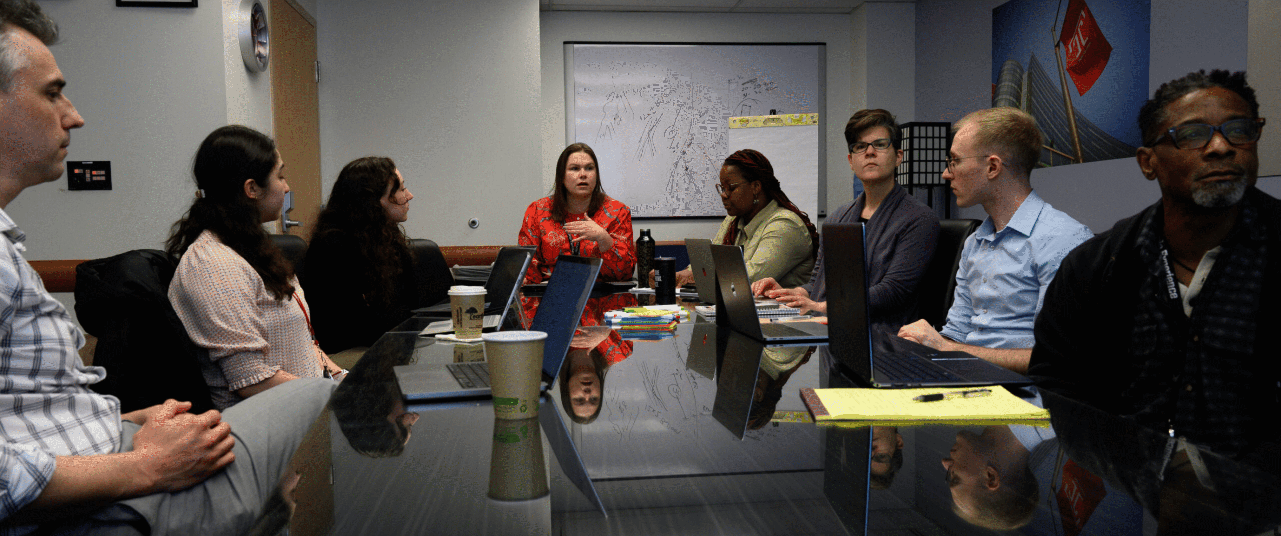 PCGVR research team meeting at table.