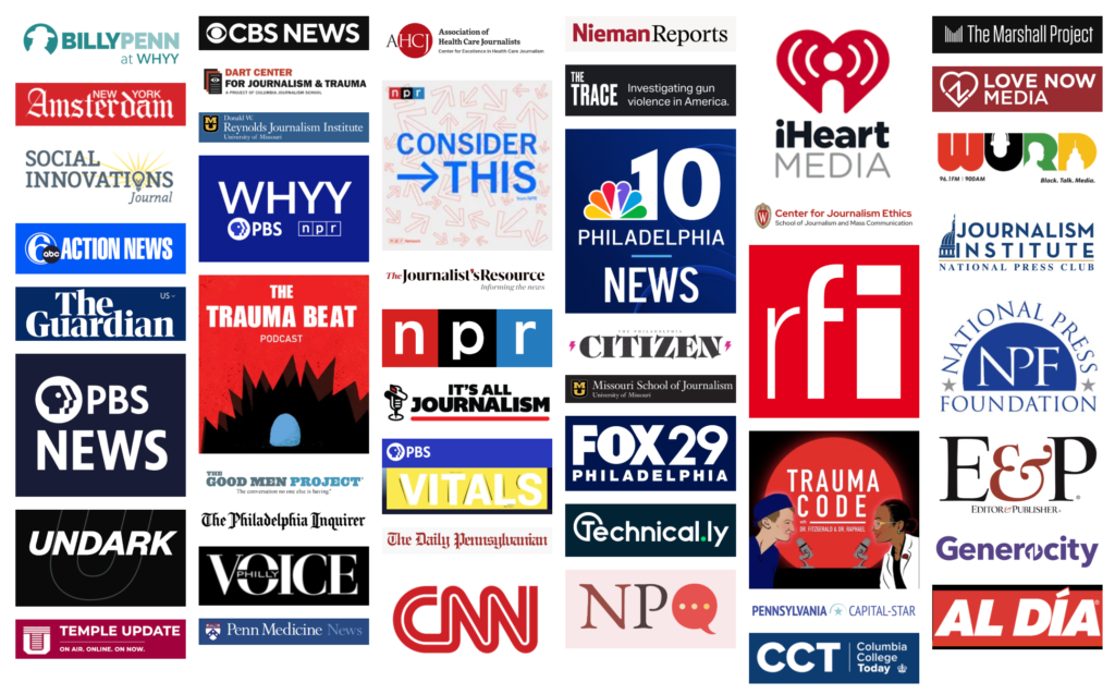 Montage of news brand logos