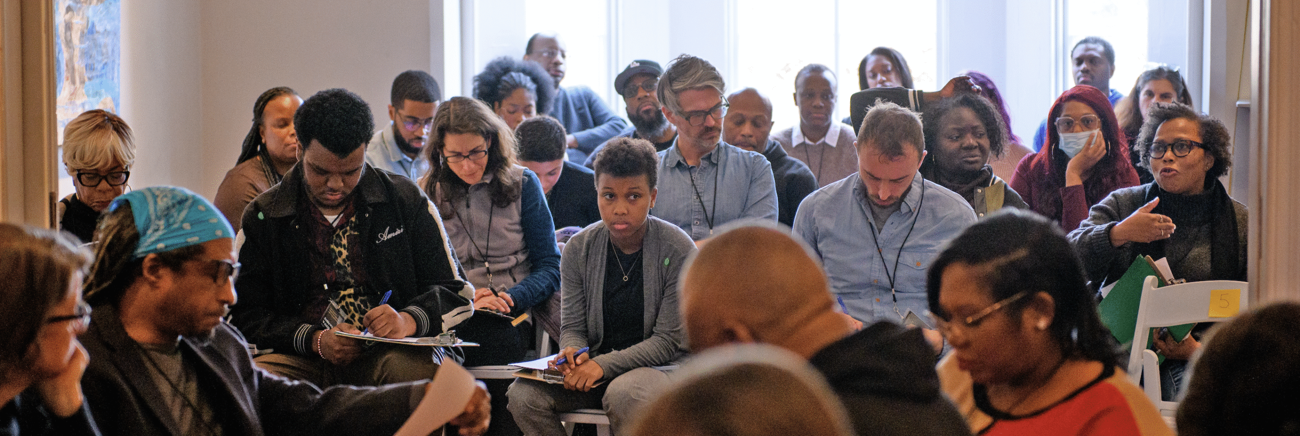Journalists, community partners and other experts gather for our first Gun Violence Prevention Reporter Certification Workshop in 2023. Photograph by Kriston Jae Bethal for PCGVR.